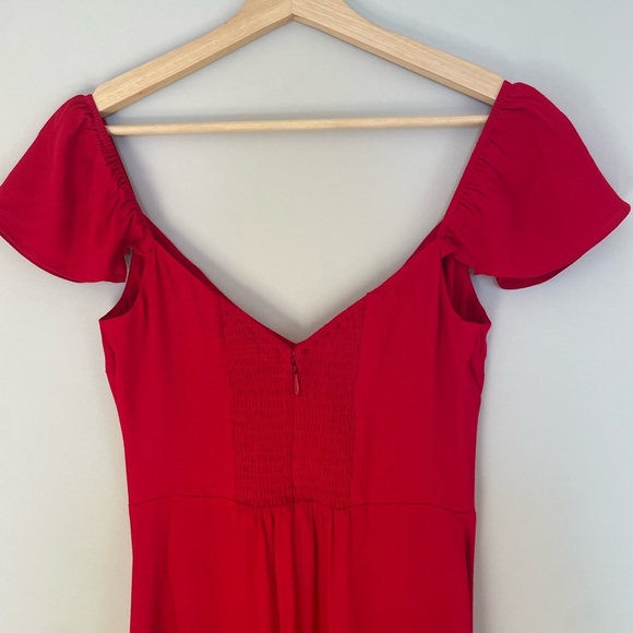 NEW Reformation Baxley Midi Dress in Cherry Red | size 4 - Picture 10 of 15